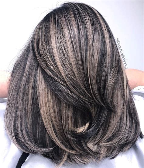 black hair with ash blonde highlights|25 Styles of Black Hair with Highlights: Reveal Your Radiance.